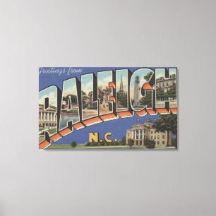 Lienzo Raleigh, Carolina del Norte - Escenas de letras gr