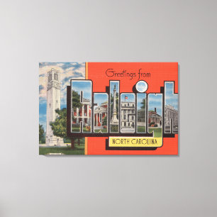 Lienzo Raleigh, Carolina del Norte - Escenas de letras gr