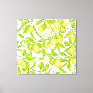 Lienzo Rama de árbol de limón: patrón sin soldadura a ray