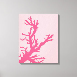 Lienzo Rama de coral, tonos rosados de coral