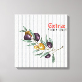 Lienzo Rama de olivo mediterránea vibrante extra virgen