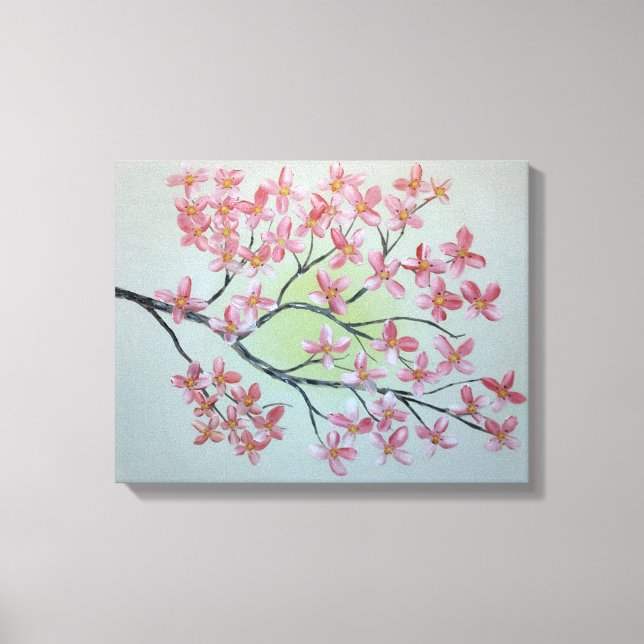 Lienzo Rama Sakura. Pintura de aceite (Anverso)