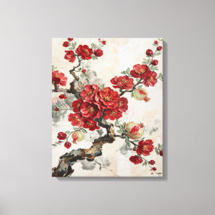 Lienzo Ramas de granada con flores rojas Pintura al óleo 