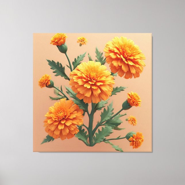 Lienzo Ramillete de Marigold Naranja Vibrante (Anverso)