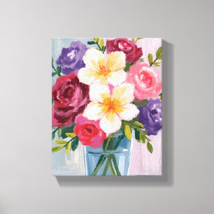 Lienzo Ramo de flores acuarela pintura floral