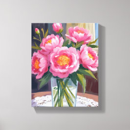 Lienzo Ramo de flores rosa precioso | Floral de peonía