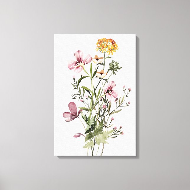 Lienzo Ramo de flores silvestres acuarela #1 (Anverso)