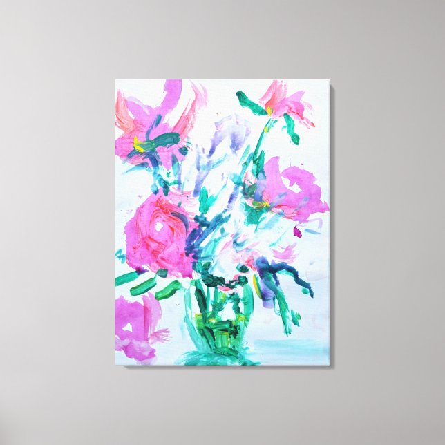 Lienzo Ramo de flores silvestres rosadas (Anverso)