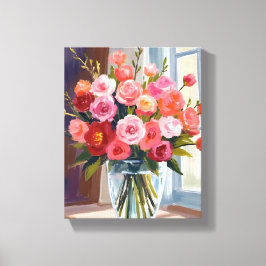Lienzo Ramo de Rosa de Otoño Floral Otoño