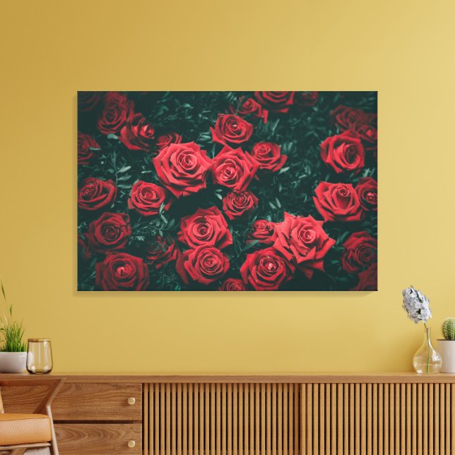Lienzo Ramo de rosas rojas (Insitu (Sala de estar))