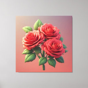 Lienzo Ramo de Rosas Rojas Vibrantes