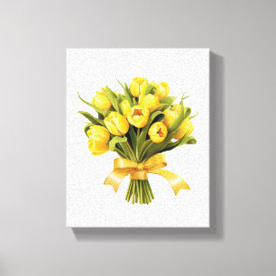 Lienzo Ramo de Tulipanes Amarillos Flor Floral 