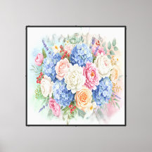 Ramo Floral de Acuarela Pastel Elegante