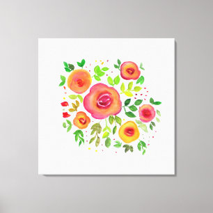 Lienzo Ramo floral de las flores brillantes, pintura de