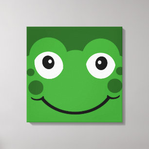 Lienzo Rana Cuta Cara Rana Personalizado Verde Froggy Pop