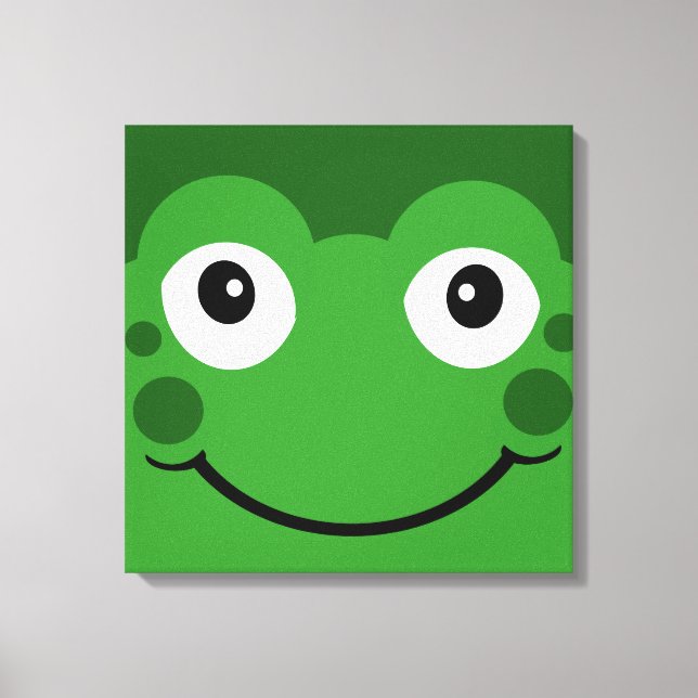 Lienzo Rana Cuta Cara Rana Personalizado Verde Froggy Pop (Anverso)