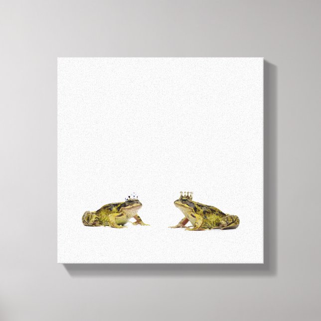 Lienzo Rana rey y reina mirándose el uno al otro (Anverso)