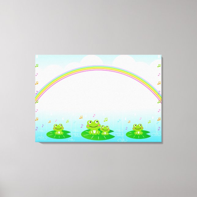 Lienzo Ranas bajo el arcoiris (Anverso)