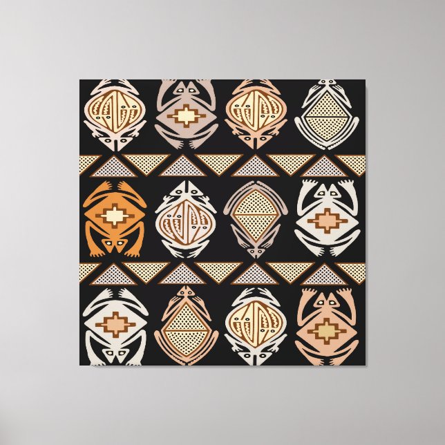 Lienzo Ranas Salto Tribal (Anverso)