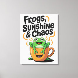 Lienzo Ranas, sol y caos - Rana dulce en la Copa del Café