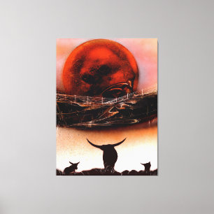 Lienzo Rancho Rústico Longhorn