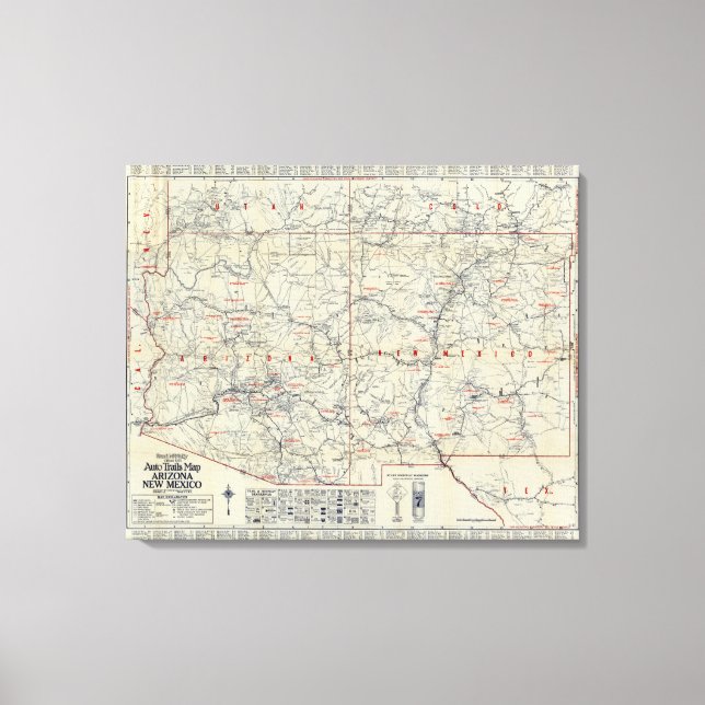 Lienzo Rand McNally Official 1925 Auto Trails (Anverso)
