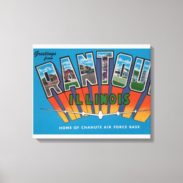 Lienzo Rantoul, Illinois - Escenas de letras grandes (Anverso)