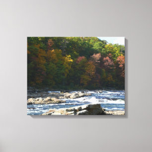 Lienzo Rápidos del río Ohiopyle en otoño Pennsylvania