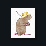 Lienzo Rat at Fishing with Fishing rod<br><div class="desc">This design is the perfect gift for a birthday,  Christmas and other celebrations. It is suitable for women,  men and kids.</div>