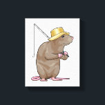 Lienzo Rat at Fishing with Fishing rod<br><div class="desc">This design is the perfect gift for a birthday,  Christmas and other celebrations. It is suitable for women,  men and kids.</div>