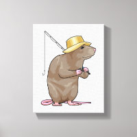 Rat at Fishing with Fishing rod