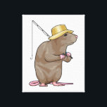 Lienzo Rat at Fishing with Fishing rod<br><div class="desc">This design is the perfect gift for a birthday,  Christmas and other celebrations. It is suitable for women,  men and kids.</div>