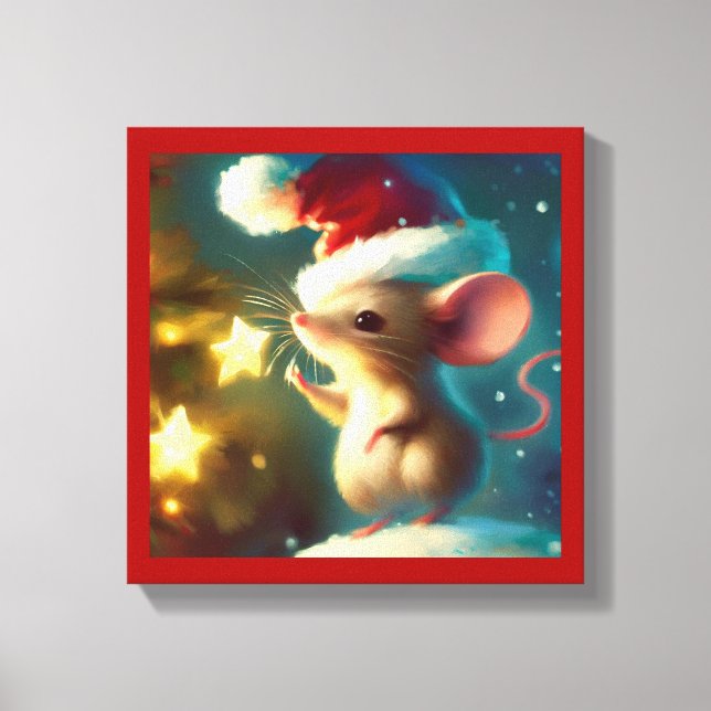 Lienzo Ratón de Navidad 1 (Anverso)