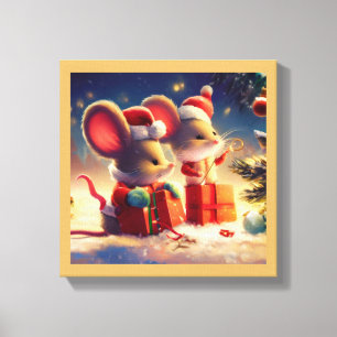 Lienzo Ratón de Navidad 3