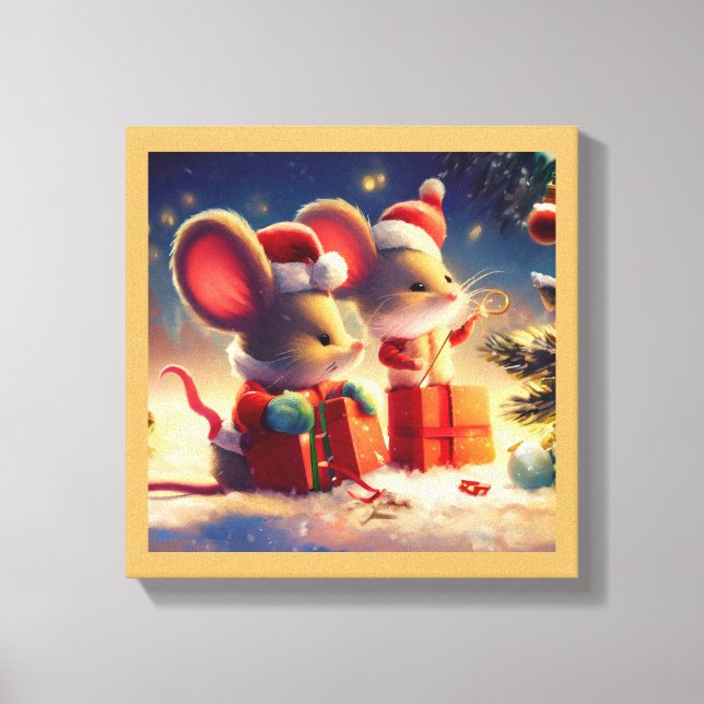 Lienzo Ratón de Navidad 3 (Anverso)