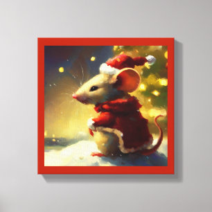Lienzo Ratón de Navidad 4