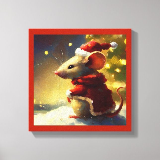 Lienzo Ratón de Navidad 4 (Anverso)