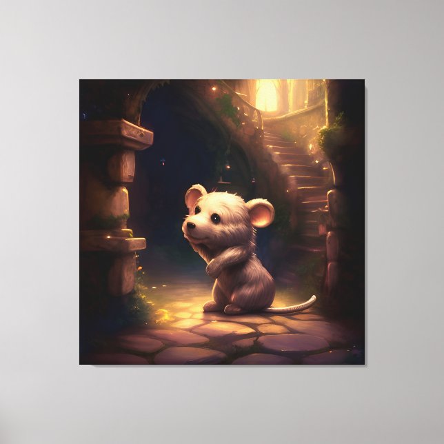 Lienzo Ratón pequeño adorable (Anverso)
