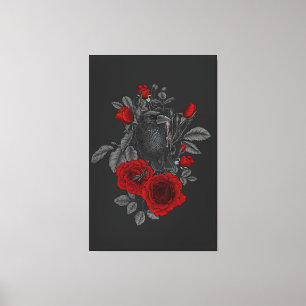 Lienzo Raven con la llave y los rosas