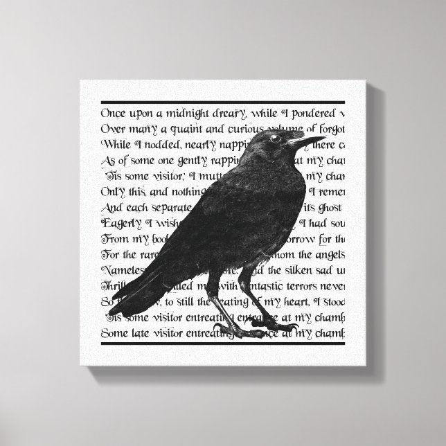 Lienzo Raven Poem Edgar Allan Poe (Anverso)