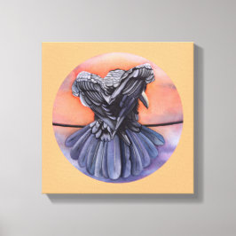 Lienzo Raven Ruffling Feathers Roosting Crow Bird Art