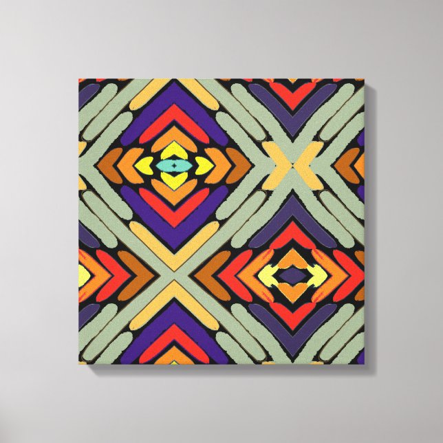Lienzo Rayas abstractas multicolores (Anverso)