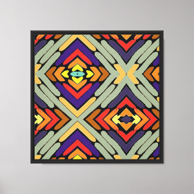 Lienzo Rayas abstractas multicolores (Anverso)