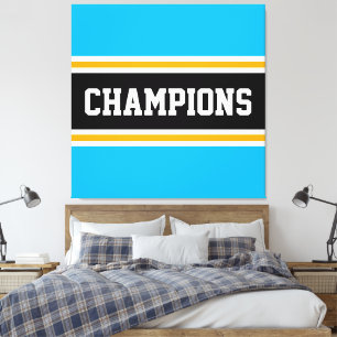 Lienzo Rayas CHAMPIONS Azul Azure Negro Blanco Naranja