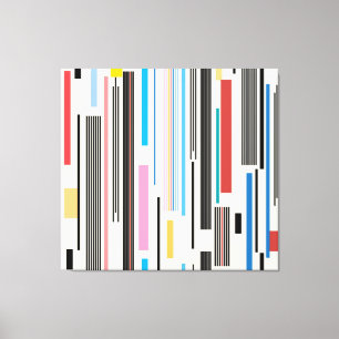 Lienzo Rayas coloridas: mezcla de patrones gráficos