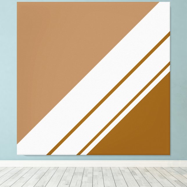 Lienzo Rayas de Carreras blanca Mocha marrón contemporáne (Insitu (piso de madera))