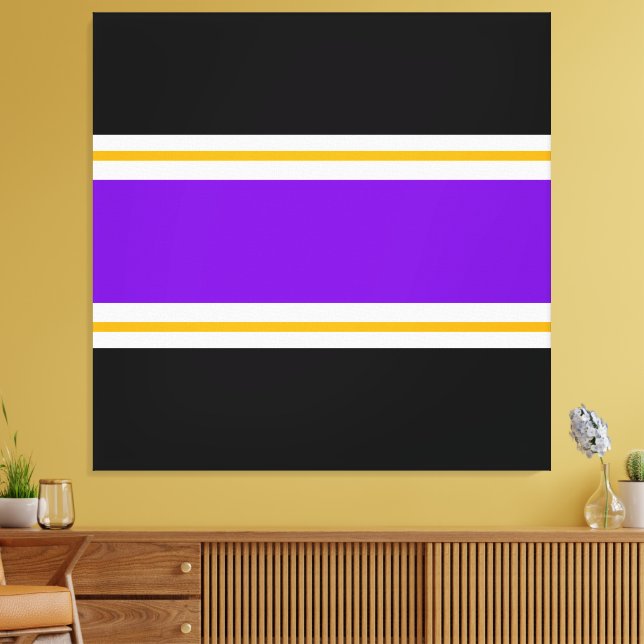 Lienzo Rayas de Carreras blanco amarillo morado brillante (Insitu (Sala de estar))