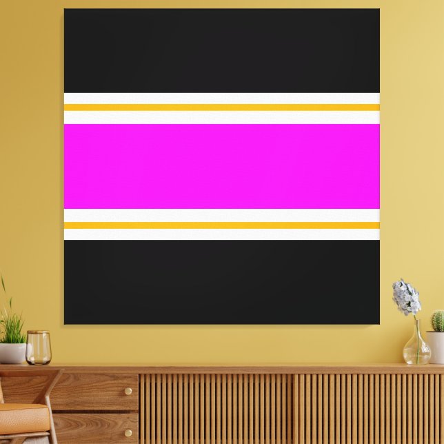 Lienzo Rayas de Carreras blanco amarillo rosa brillante e (Insitu (Sala de estar))