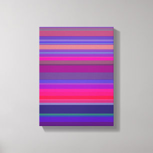Lienzo Rayas de graduación Azul rosado púrpura