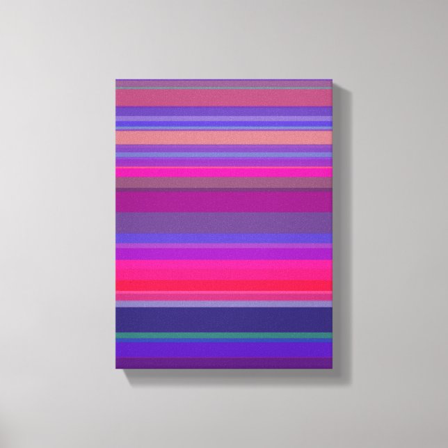 Lienzo Rayas de graduación Azul rosado púrpura (Anverso)